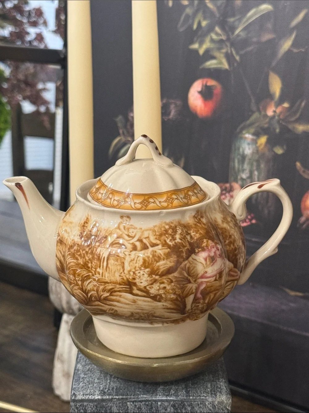 19th  Century British Staffordshire Pottery. Victorian Tea Pot